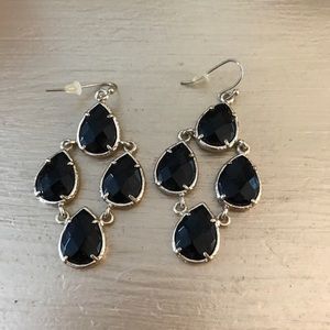 Kendra Scott black and gold dangle earrings